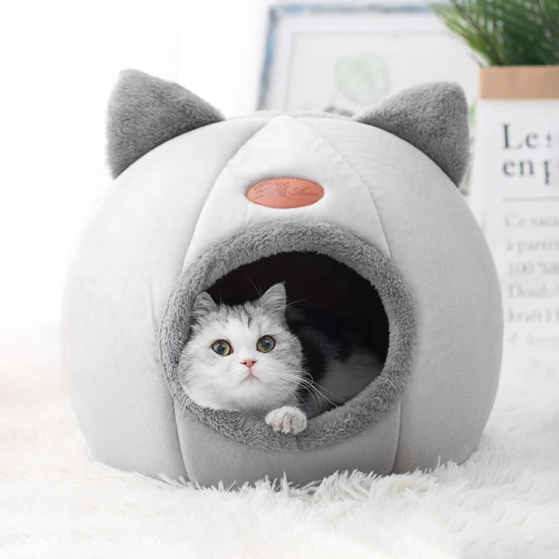 Cozy Winter Cat Cave – Warm & Breathable Pet Bed 🐾❄️ Instabuy Hub