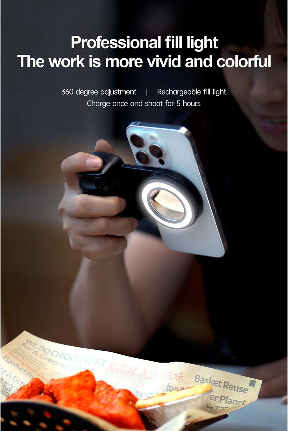 MagSafe Bluetooth Camera Grip with Fill Light Instabuy Hub