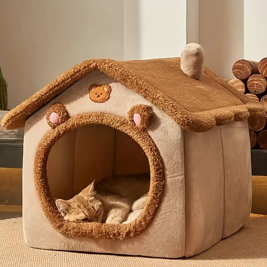 Foldable & Washable Pet House – Cozy Cave for Cats & Small Dogs 🏠🐾 Instabuy Hub