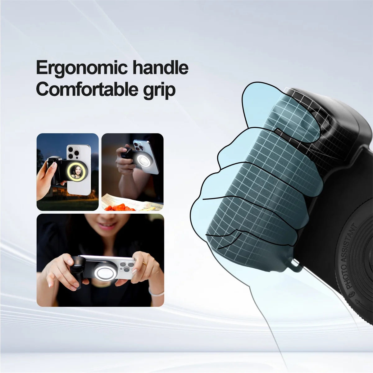 Magnetic Phone Grip with Bluetooth Remote & Fill Light Instabuy Hub