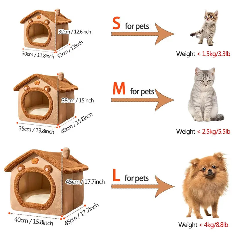 Foldable & Washable Pet House – Cozy Cave for Cats & Small Dogs 🏠🐾 Instabuy Hub